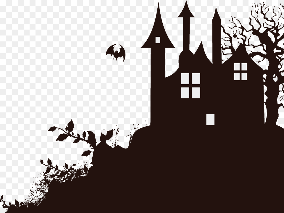 Wedding Invitation Halloween Card Housew Haunted House Halloween Silhouette, Symbol, Cross, Night, Nature Free Transparent Png