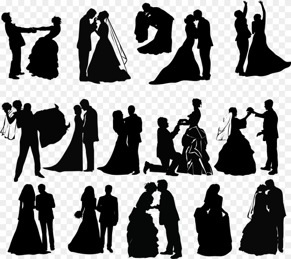 Wedding Invitation Silhouette Clip Art Wedding Couple Silhouette Cute, Fashion, Person, Adult, Man Png Image