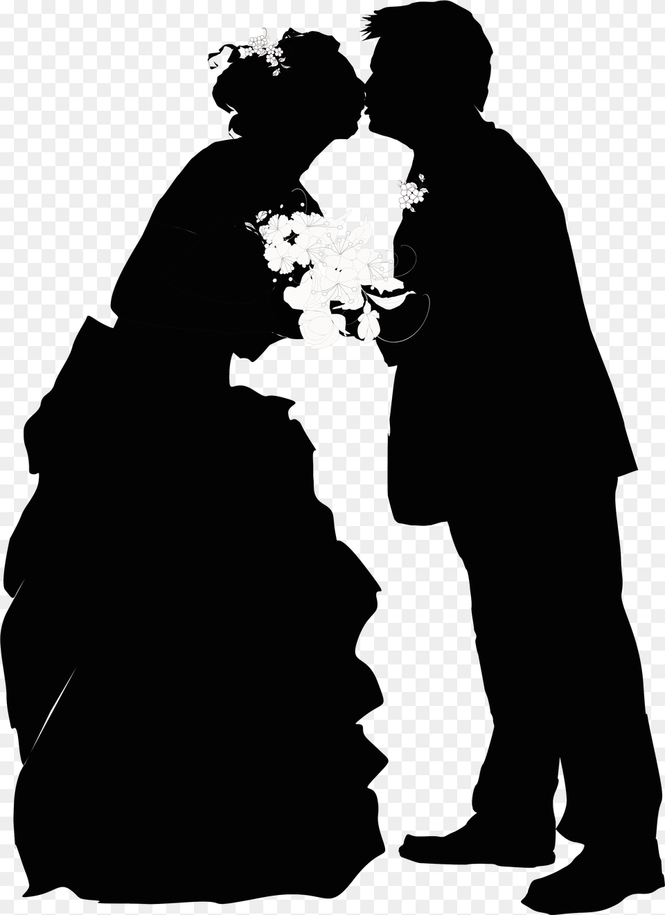 Wedding Invitation Silhouette Marriage Married Couple Svg, Adult, Bride, Female, Person Free Transparent Png