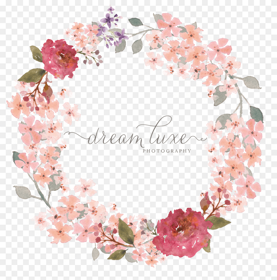 Wedding Invitation Watercolor Painting Pink Watercolor Flower Wreath, Plant, Vine, Ivy, Leaf Free Png Download