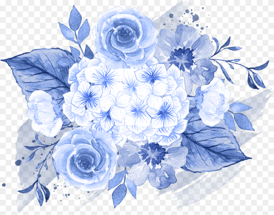 Wedding Invitation Watercolor Painting Vector Library Blue Wedding Flowers, Flower Bouquet, Art, Floral Design, Flower Free Transparent Png