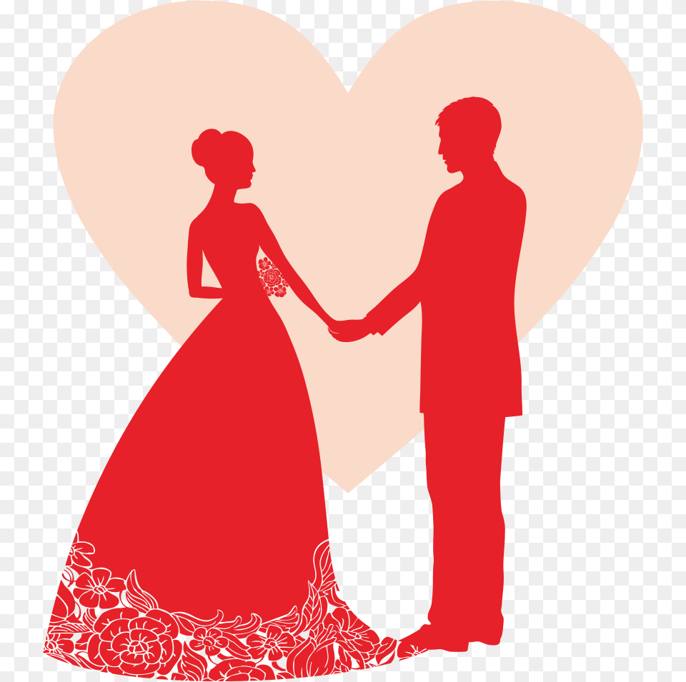 Wedding Invitation Wedding Reception Banner Party Wedding Couple Silhouette, Clothing, Dress, Body Part, Person Free Png