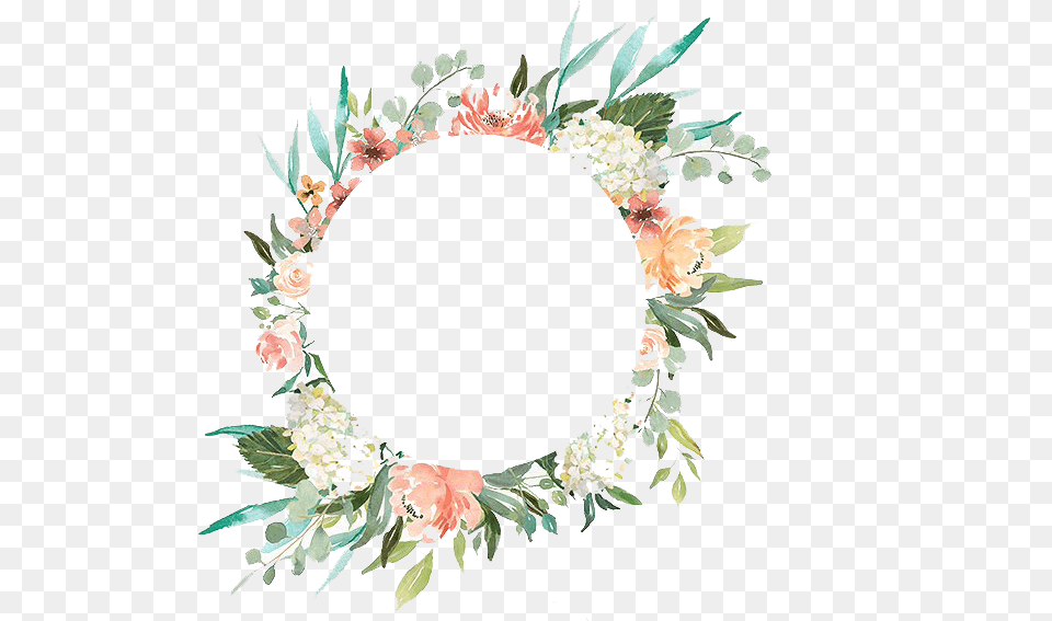 Wedding Invitations With Flowers Circle Watercolor Transparent Flower Wreath, Art, Floral Design, Graphics, Pattern Png Image