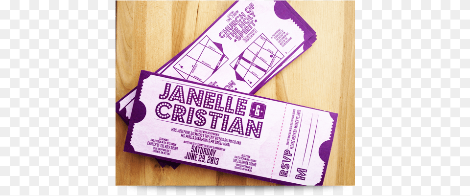 Wedding Invites Ticket Stubs Three Designing Women Thanks Marquee Lights Personalized, Paper, Text, Business Card Png