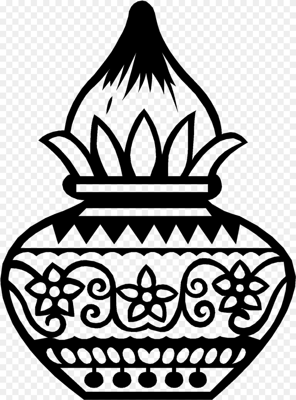 Wedding Kalash Clipart, Gray Png Image