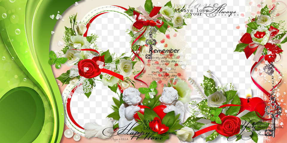 Wedding Love Frame Photoshop Garden Roses, Art, Pattern, Envelope, Mail Free Png Download