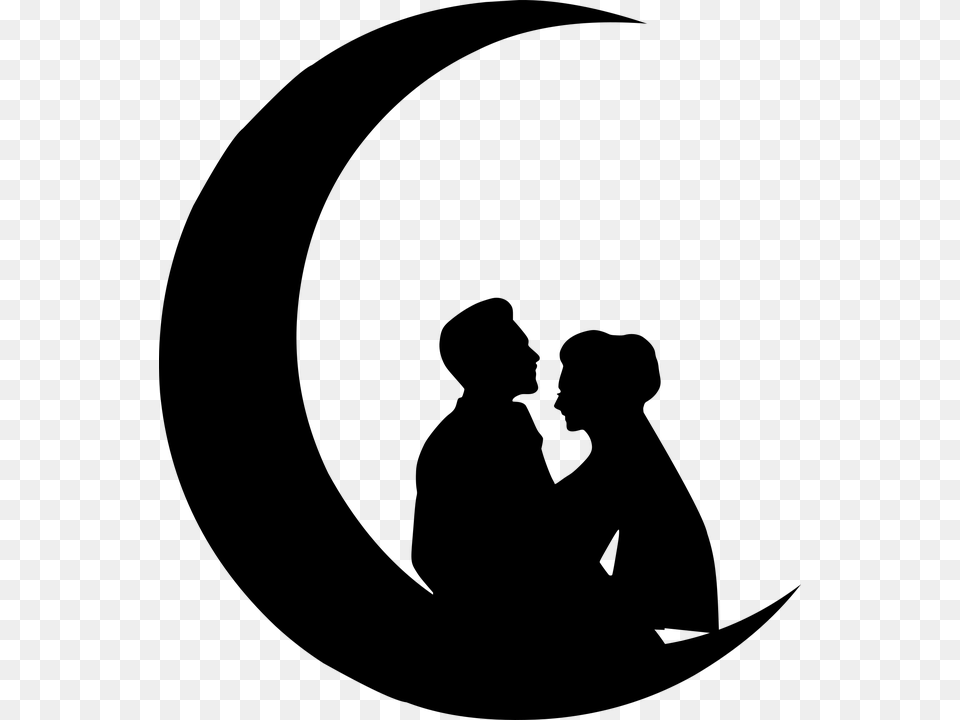 Wedding Man And Woman Silhouette, Gray Png Image
