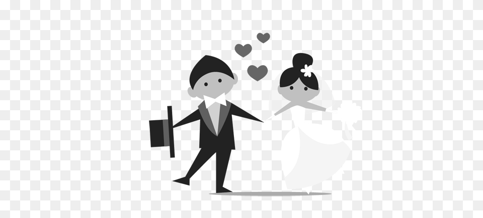 Wedding Marriage Icon Bride And Groomblack White Stef, Person, Nature, Outdoors, Snow Png Image