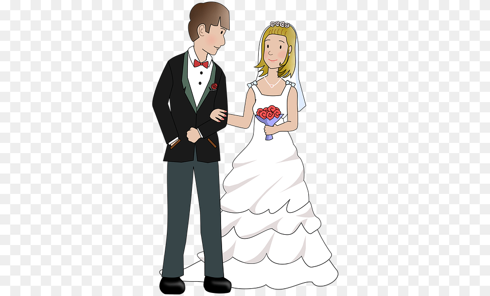Wedding Marriage Married Happy Bride Couple Groom, Suit, Clothing, Dress, Formal Wear Free Png
