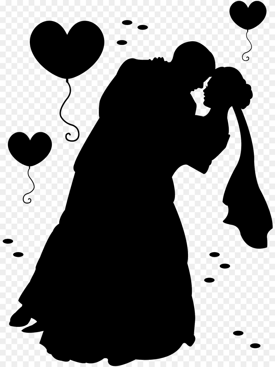 Wedding Party Silhouette, Adult, Bride, Female, Person Free Png Download