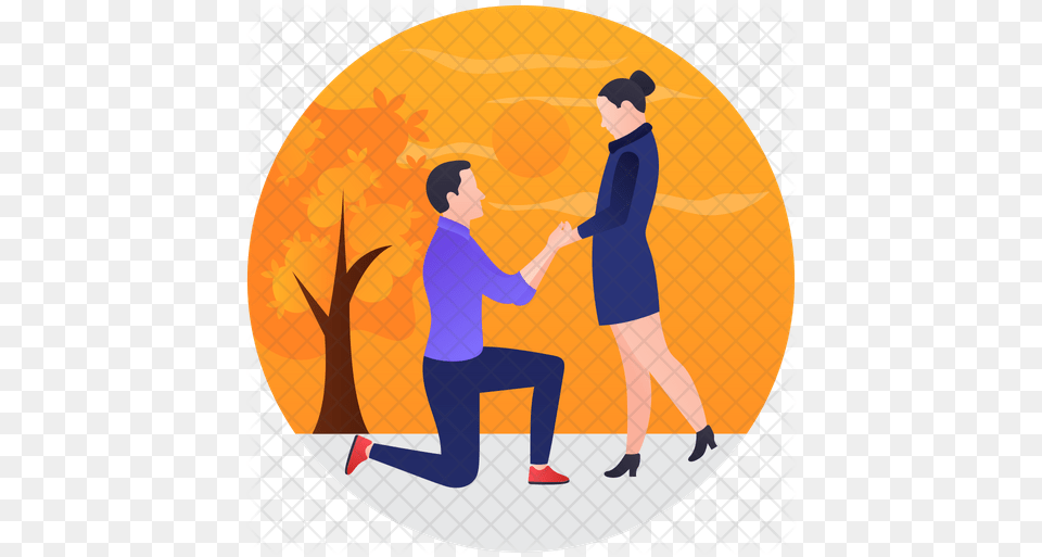 Wedding Proposal Icon Of Rounded Style Illustration, Person, Body Part, Hand, Clothing Png Image