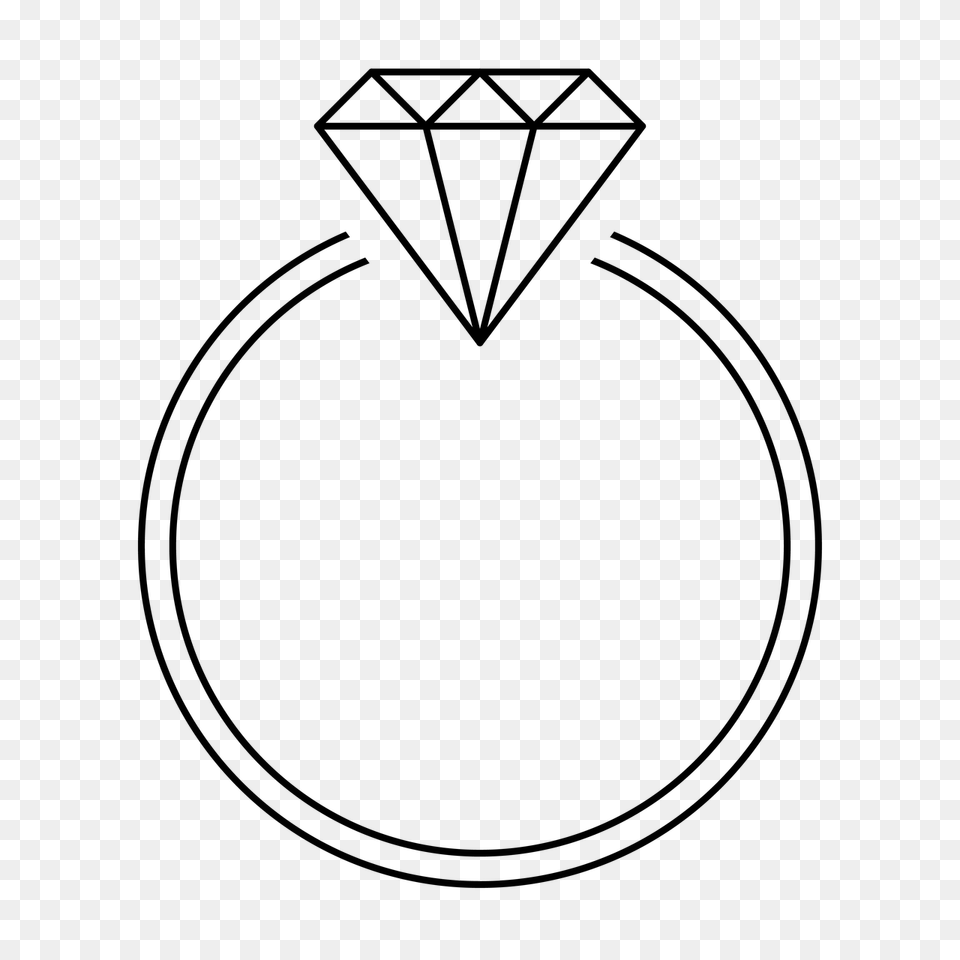 Wedding Ring Diamond Black Transparent Background, Gray Free Png