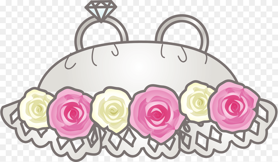 Wedding Rings Are On The Pillow Clipart, Flower, Plant, Rose, Accessories Free Png