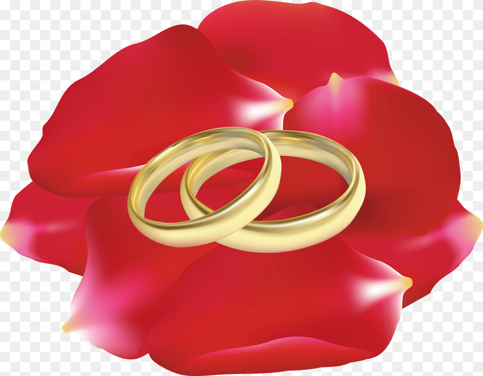 Wedding Rings In Rose Petals Clip Art, Tin, Crib, Furniture, Infant Bed Free Transparent Png