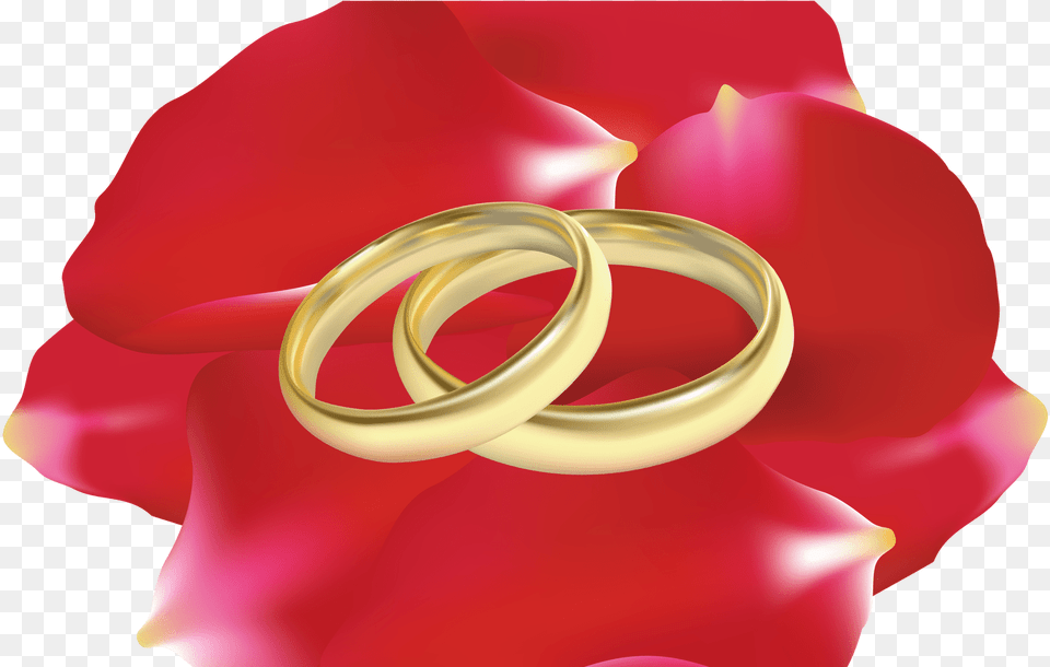 Wedding Rings In Rose Petals Clip Art Best Web Ring, Accessories, Flower, Jewelry, Petal Png Image