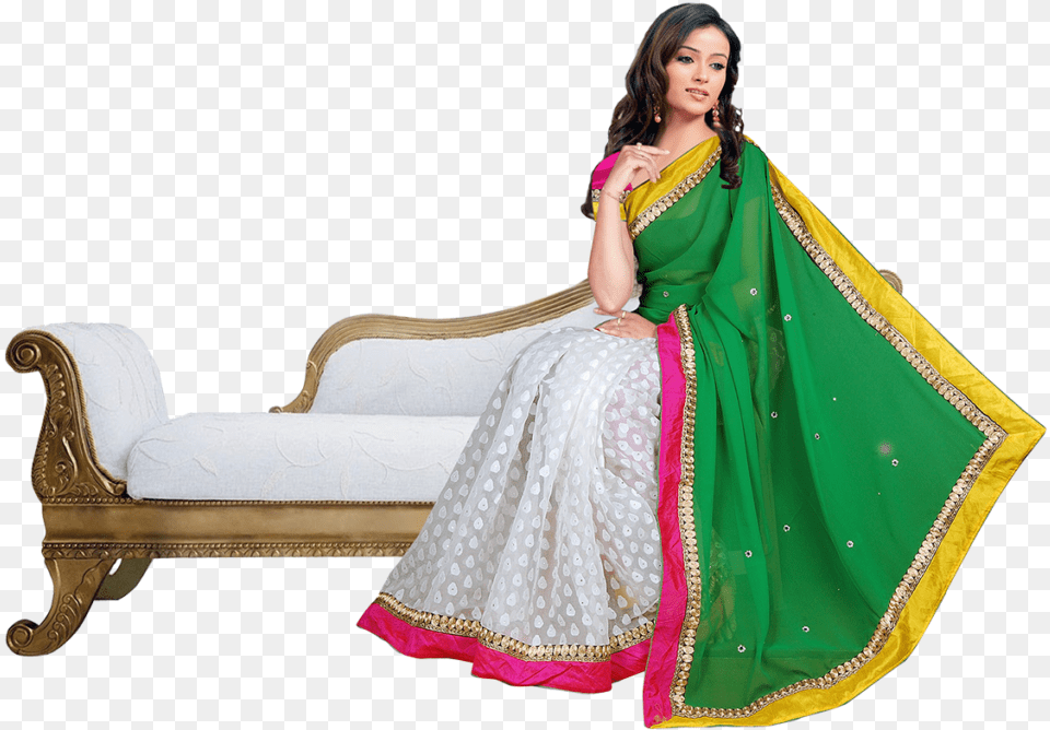 Wedding Saree Hd, Silk, Adult, Person, Woman Free Png Download