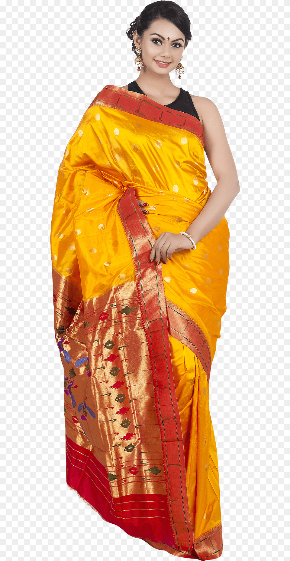 Wedding Saree Transparent Woman In Saree, Adult, Female, Person, Clothing Free Png Download
