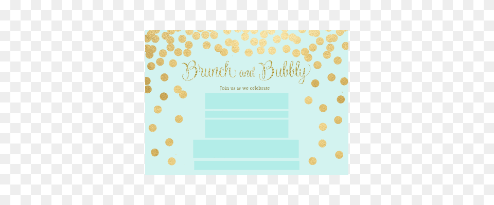 Wedding Shower Invitation Mint Gold Confetti, Paper Free Png Download