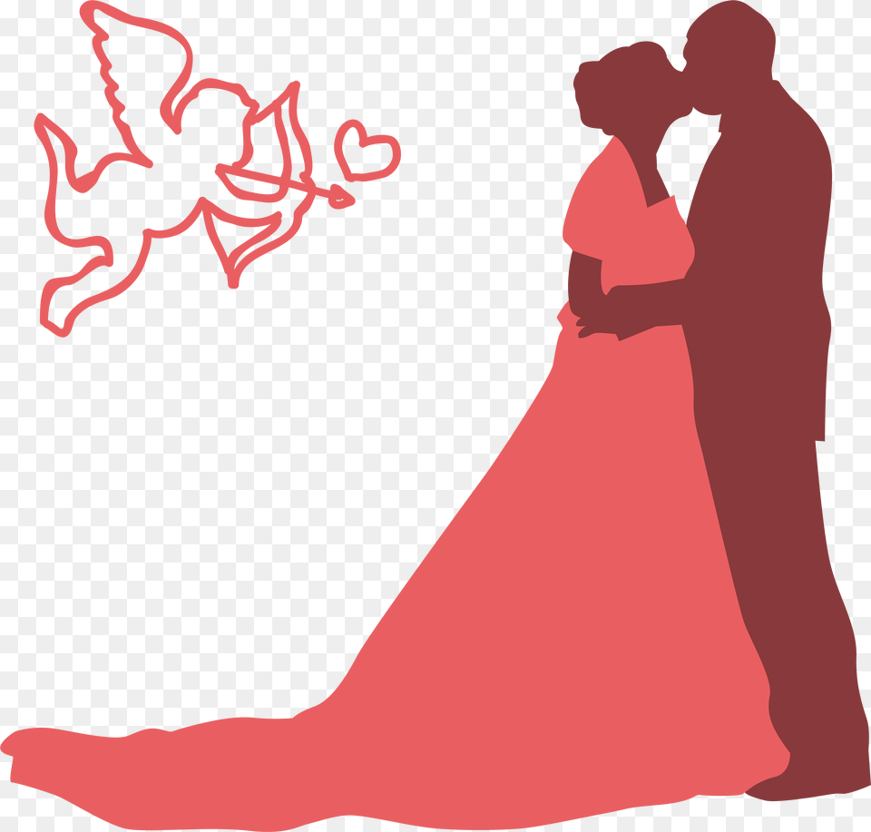 Wedding Silhouette Clip Art Romance, Formal Wear, Clothing, Dress, Fashion Png