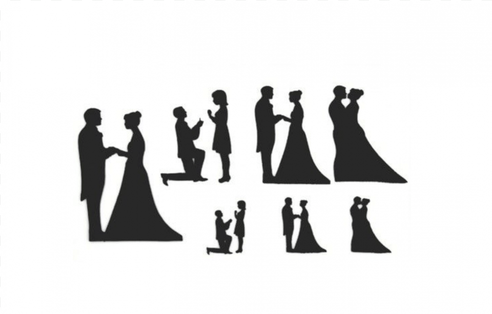 Wedding Silhouette Cutter, Person, Adult, Bride, Female Free Png Download