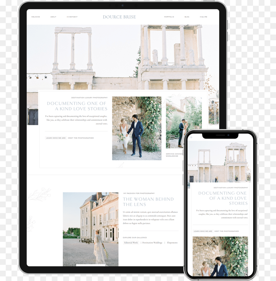 Wedding Squarespace Template By Magnolia Creative Studio, Person, Text, Page, File Free Transparent Png