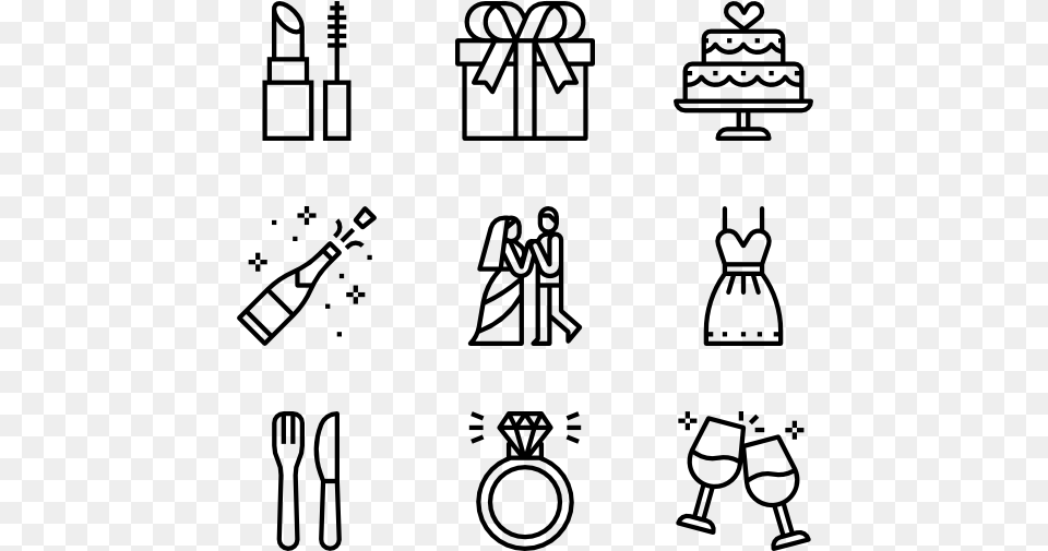 Wedding Timeline Icons, Gray Free Png