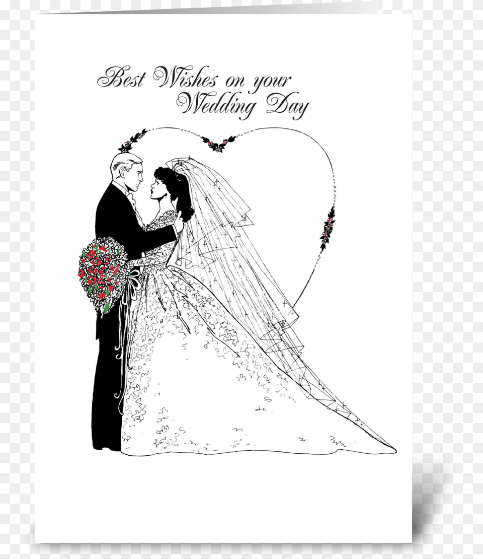 Wedding Wishes Black And White Greeting Card Greeting Card Black And White, Book, Publication, Adult, Person Free Transparent Png