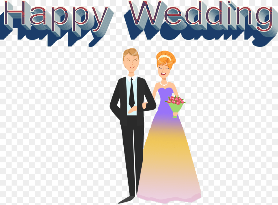 Wedding Wishes Image File, Formal Wear, Publication, Dress, Comics Png