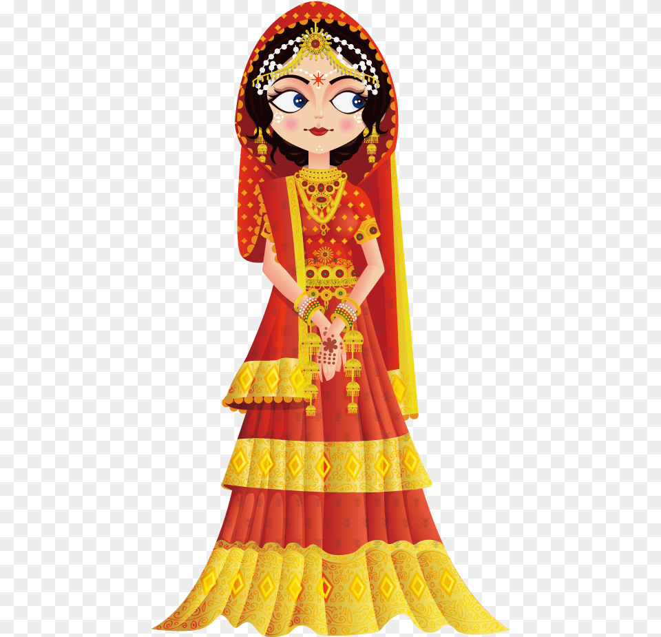 Weddings In India Wedding Invitation Bride Clip Art Cartoon Indian Wedding Couple, Adult, Person, Female, Woman Free Transparent Png