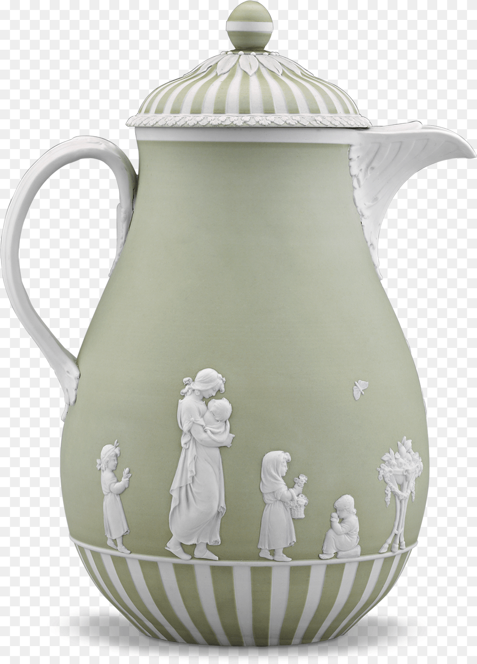 Wedgwood Lady Templeton Green And White Jasper Dip Teapot, Jug, Pottery, Wedding, Water Jug Free Png