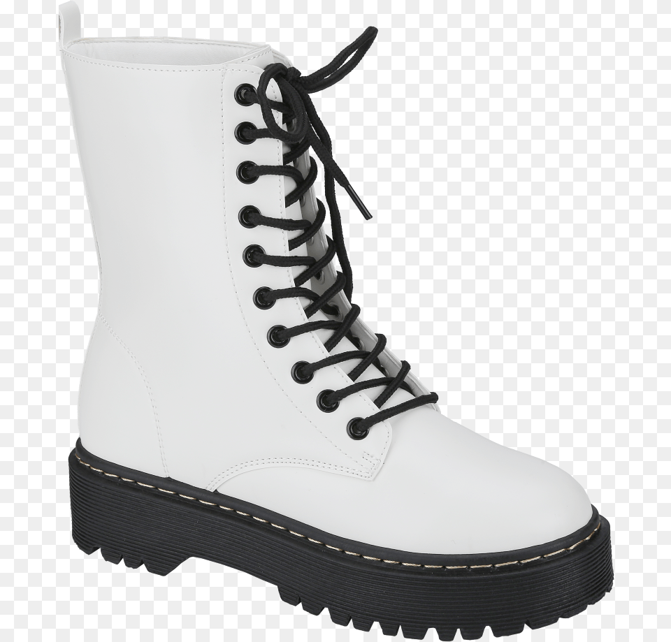 Weeboo Louisa 5 White Lace Up Platform Boots Shoe, Clothing, Footwear, Sneaker, Boot Free Png Download