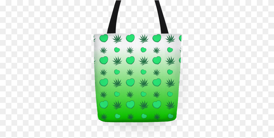 Weed And Hearts Green Ombre Pattern Tote Bag Weed And Hearts Green Ombre Pattern Tote Bag Funny, Accessories, Handbag, Purse, Tote Bag Free Png