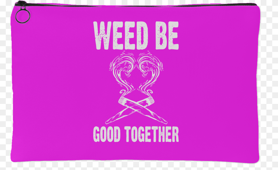 Weed Be Good Together Stash Bag Emblem, Purple, Cushion, Home Decor, Person Png