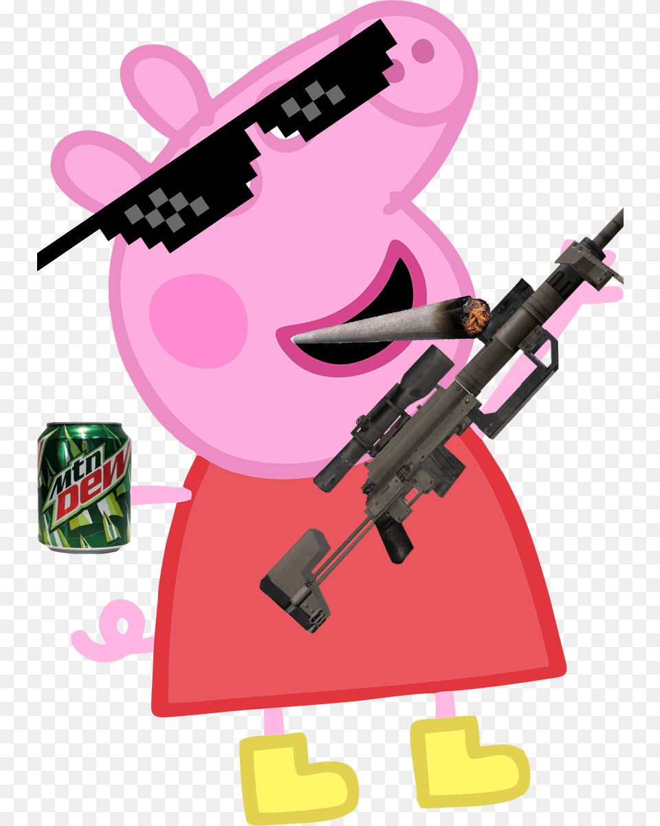 Weed Clipart Mlg Peppa Y George, Firearm, Weapon, Gun, Paintball Png Image