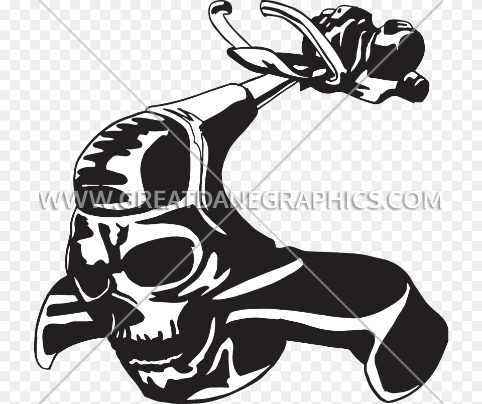Weed Eater Skull With Weed Eaters, Stencil, Bow, Weapon Png