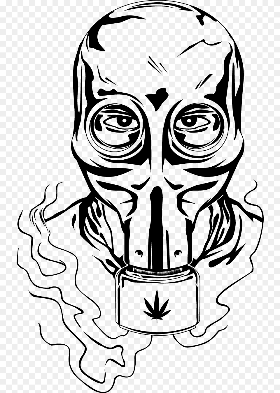 Weed Gas Mask Drawing Gas Mask Bong Art, Nature, Night, Outdoors Png