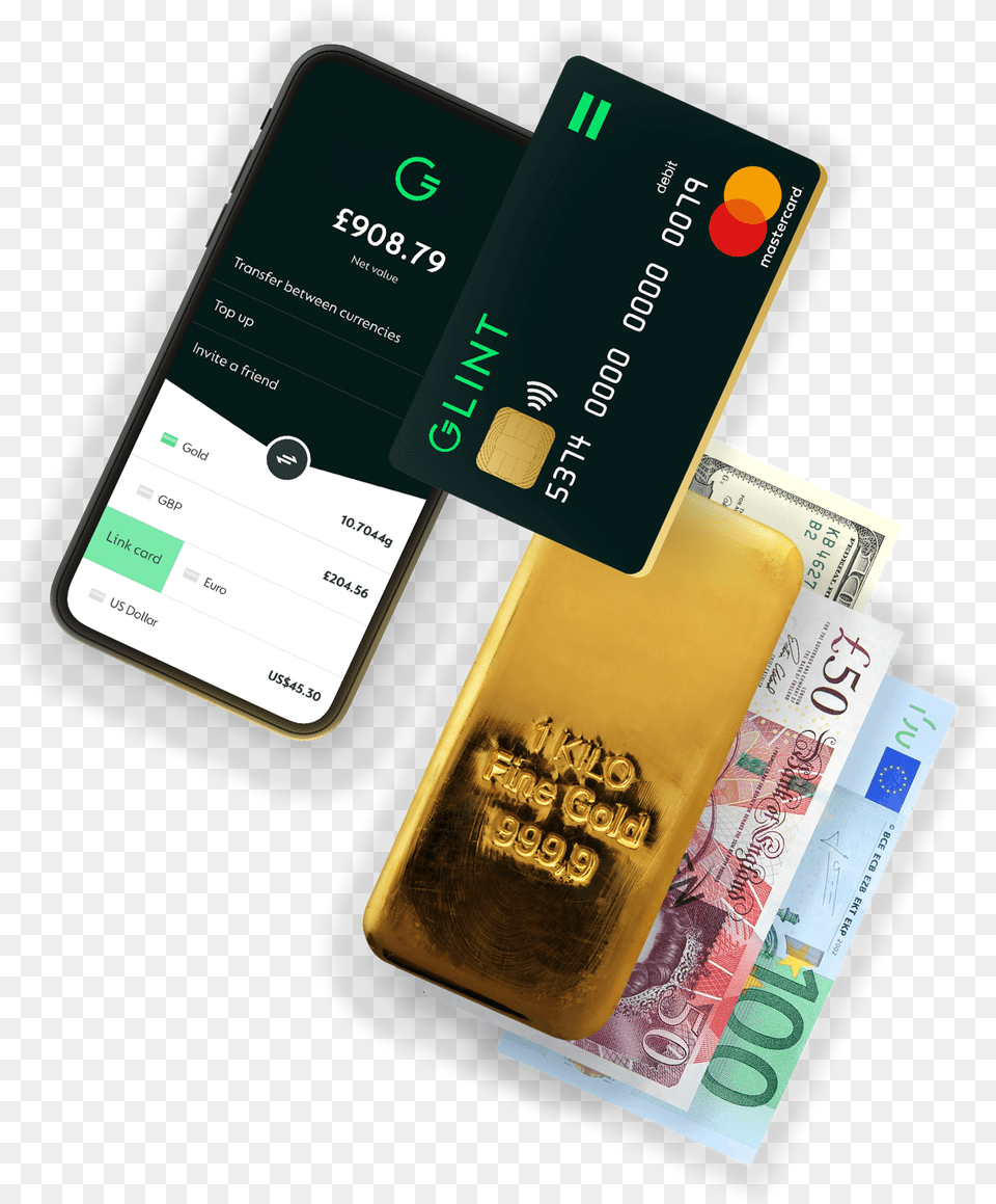 Week Five Why Use Cash When You Can Gold Monese And Glint Smartphone, Credit Card, Text Free Transparent Png