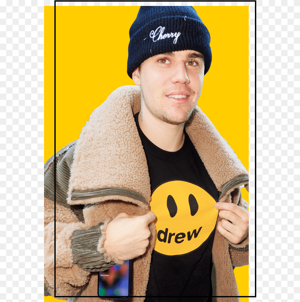 Week In Fashion Justin Bieber Opens His Heart To Boat Justin Bieber, Beanie, Cap, Clothing, Hat Free Transparent Png