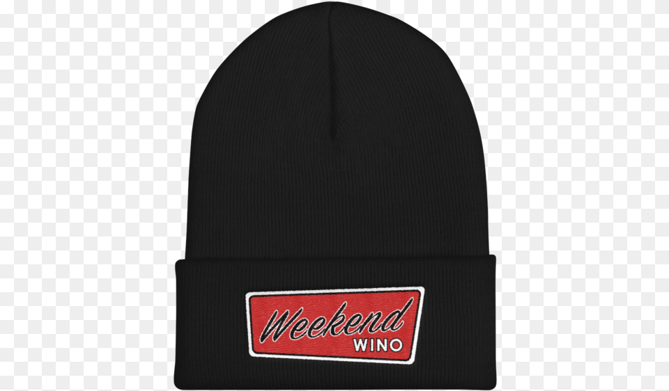 Weekend Wino Retro Logo Embroidered Cuffed Beanie Gorro Obey Negro, Cap, Clothing, Hat Png