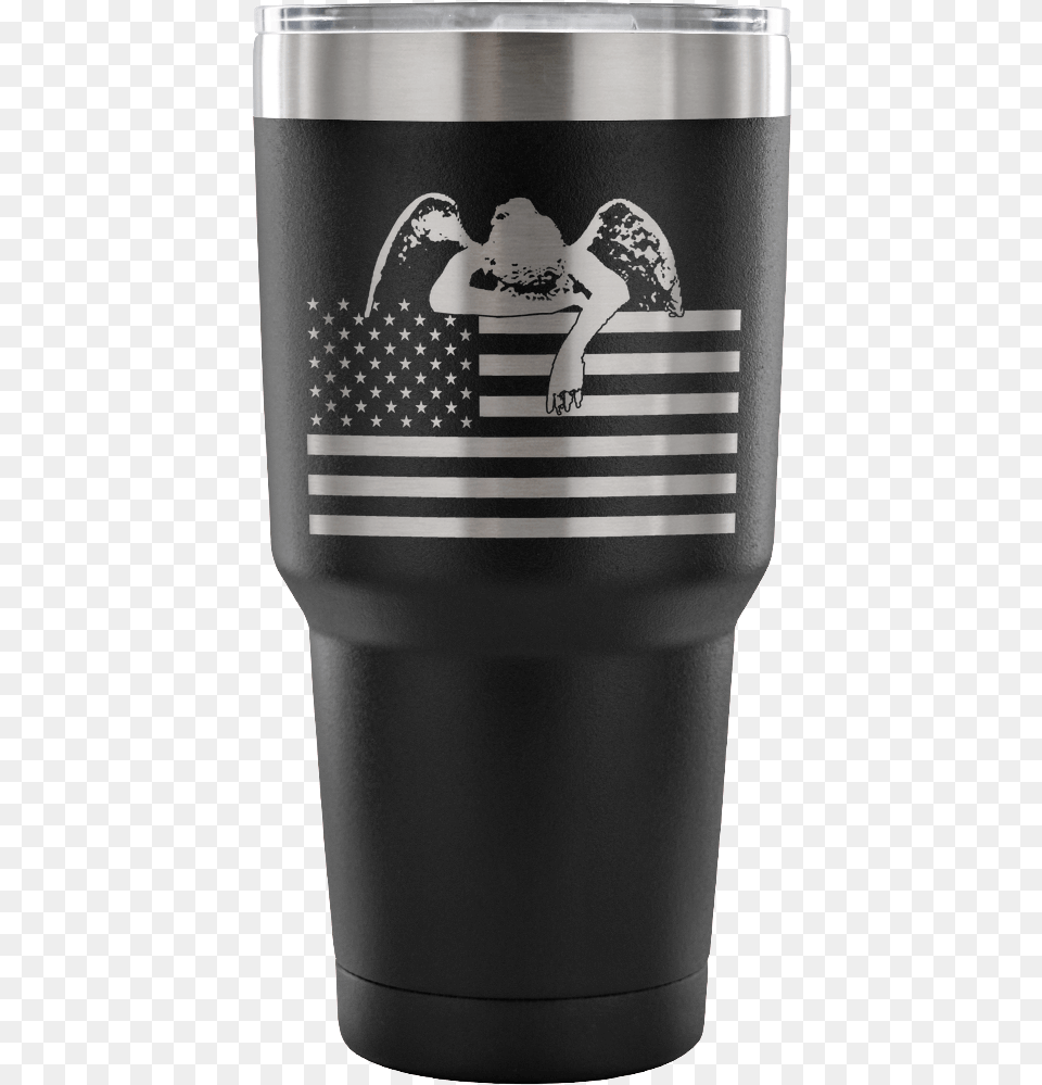Weeping Angel American Flag Tumblerclass Sheriff Tumbler, Steel, Cup, Electrical Device, Microphone Free Png