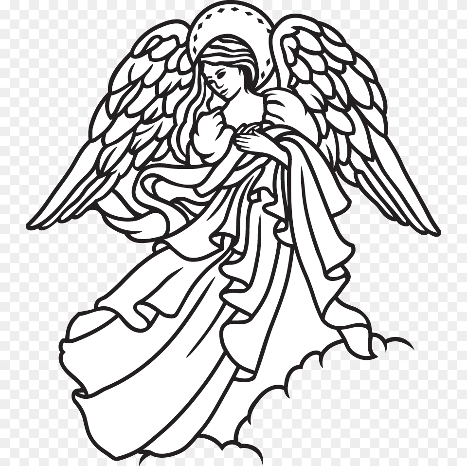 Weeping Angel Line Art, Person, Face, Head, Baby Free Transparent Png