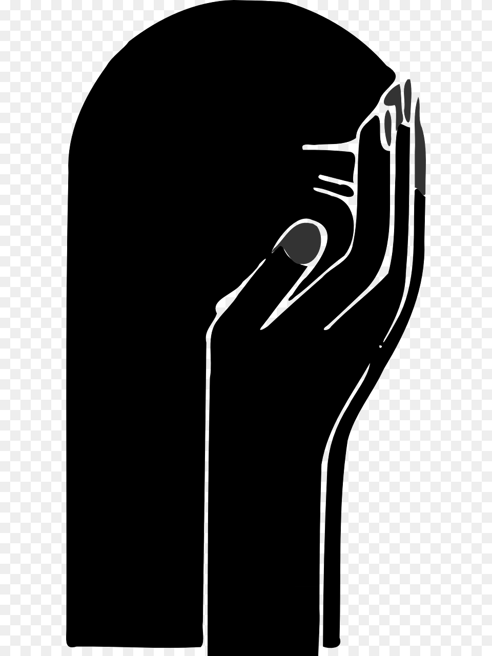 Weeping Silhouette Hands Hands On Face Silhouette, Lighting, Astronomy, Moon, Nature Free Transparent Png