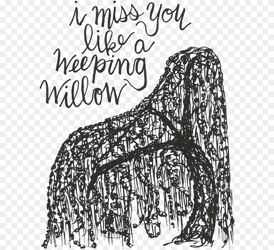 Weeping Willow, Text, Art, Plant, Tree Png Image