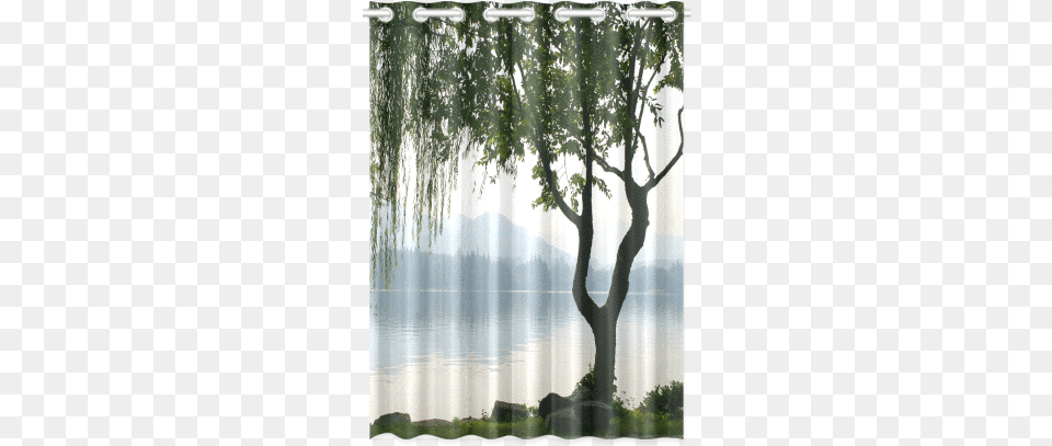 Weeping Willow Mountian View New Window Curtain 52quot Weeping Willow Lake Mountain Landsca Throw Blanket, Plant, Tree, Vegetation, Nature Png Image