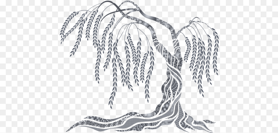 Weeping Willow Tree Round Beach Towel Weeping Willow Drawing, Ice, Weather, Nature, Outdoors Png