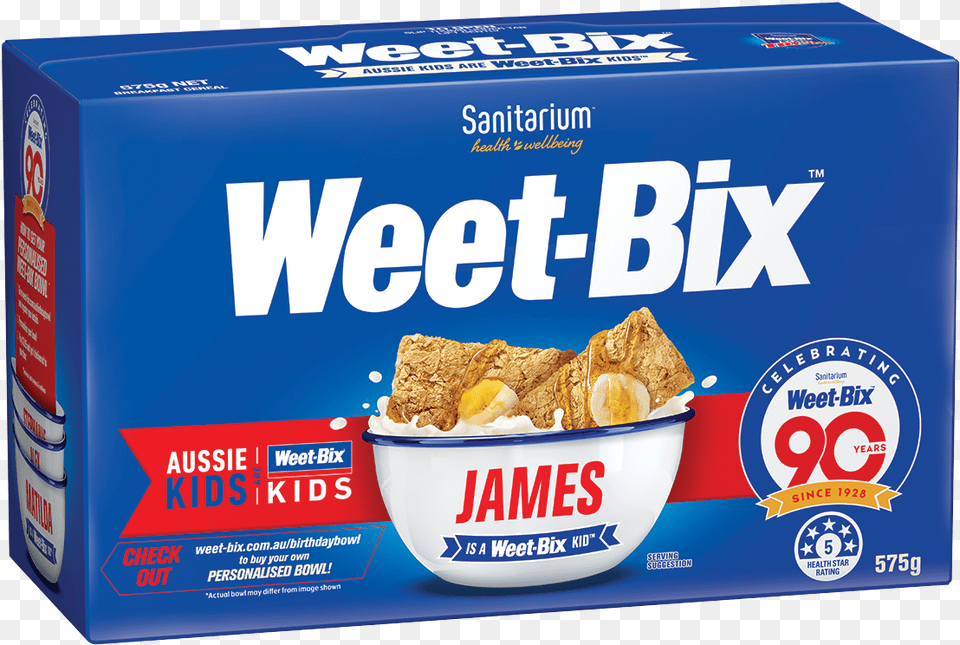 Weet Bix Blue Box 575g 90th Pack 3d Weet Bix, Food, Snack, Bowl, Cream Free Transparent Png
