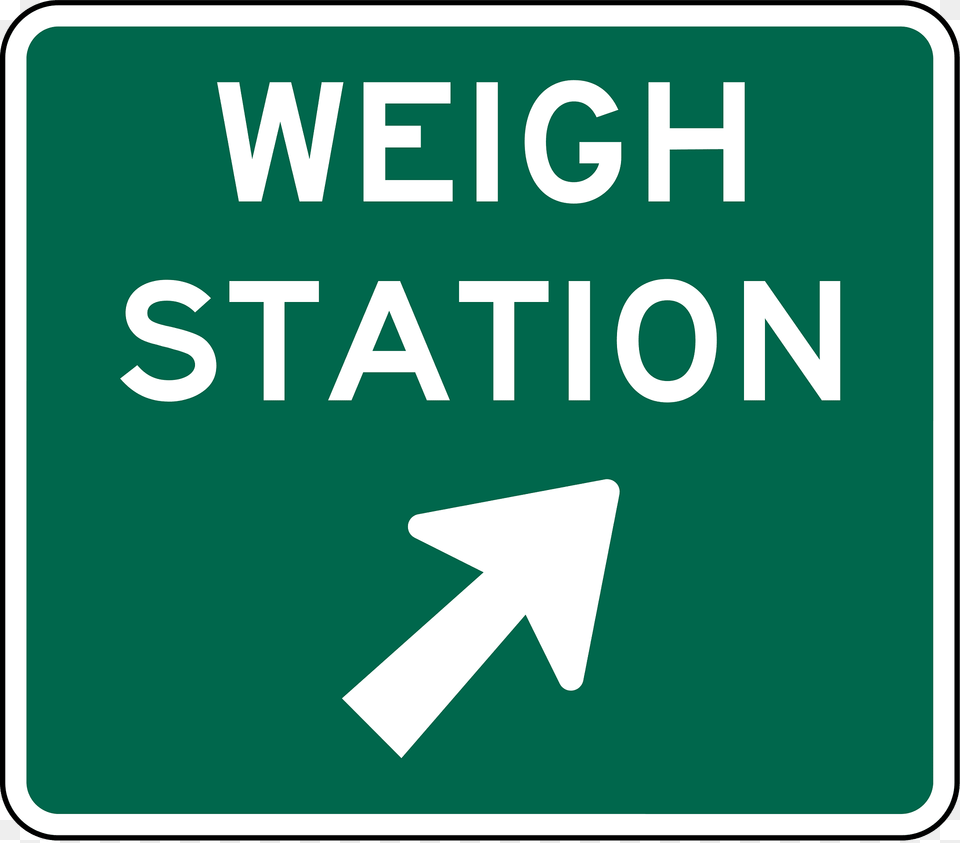 Weigh Station Sign With Right Exit Arrow Clipart, Symbol, Road Sign Png