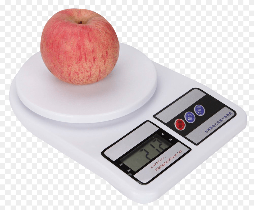 Weighing Scale With Apple, Produce, Plant, Monitor, Hardware Png Image
