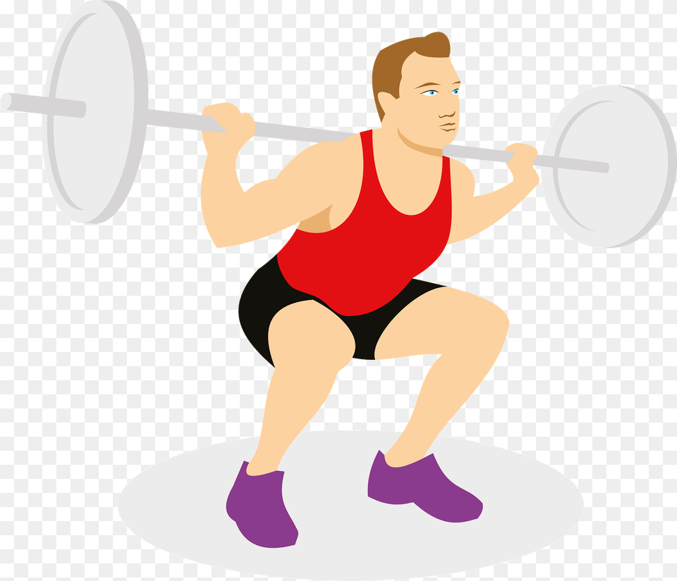 Weight Lifter Clipart, Working Out, Squat, Sport, Fitness Png