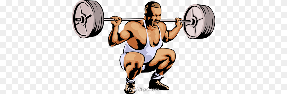 Weight Lifter Royalty Vector Clip Art Illustration, Working Out, Squat, Fitness, Sport Free Png Download